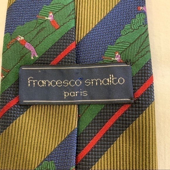 𝅺FRANCESCO Smalto “Golfing” Silk Necktie - Picture 4 of 5